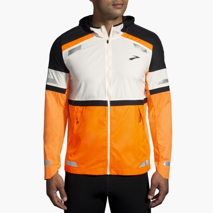 Brooks - Run Visible Jacket 2.0 - Ecru/Fluoro Flash/Black (H)